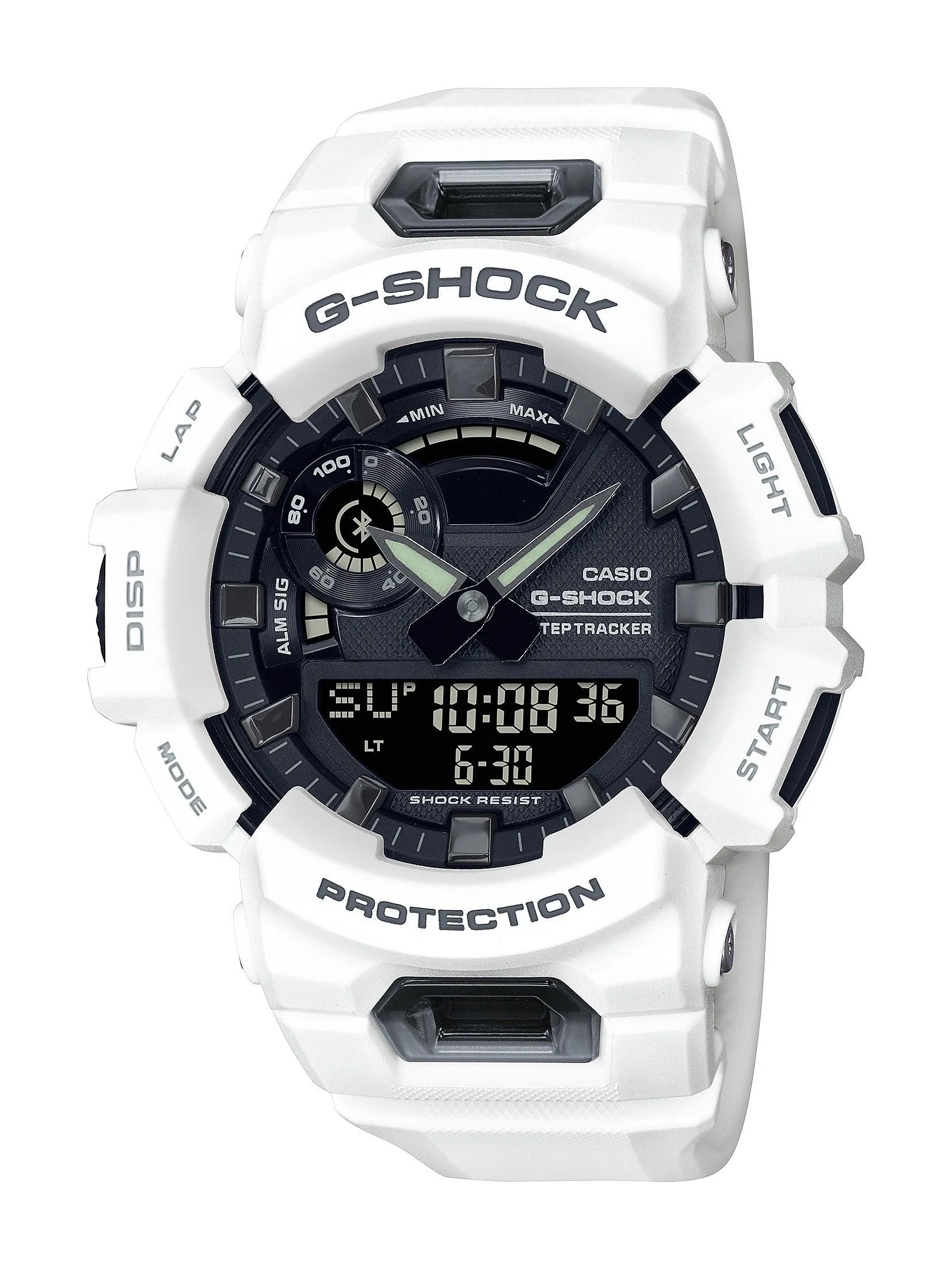 G-Shock Mens G-Squad Smartphone Link White Resin Smartwatch Black Dial