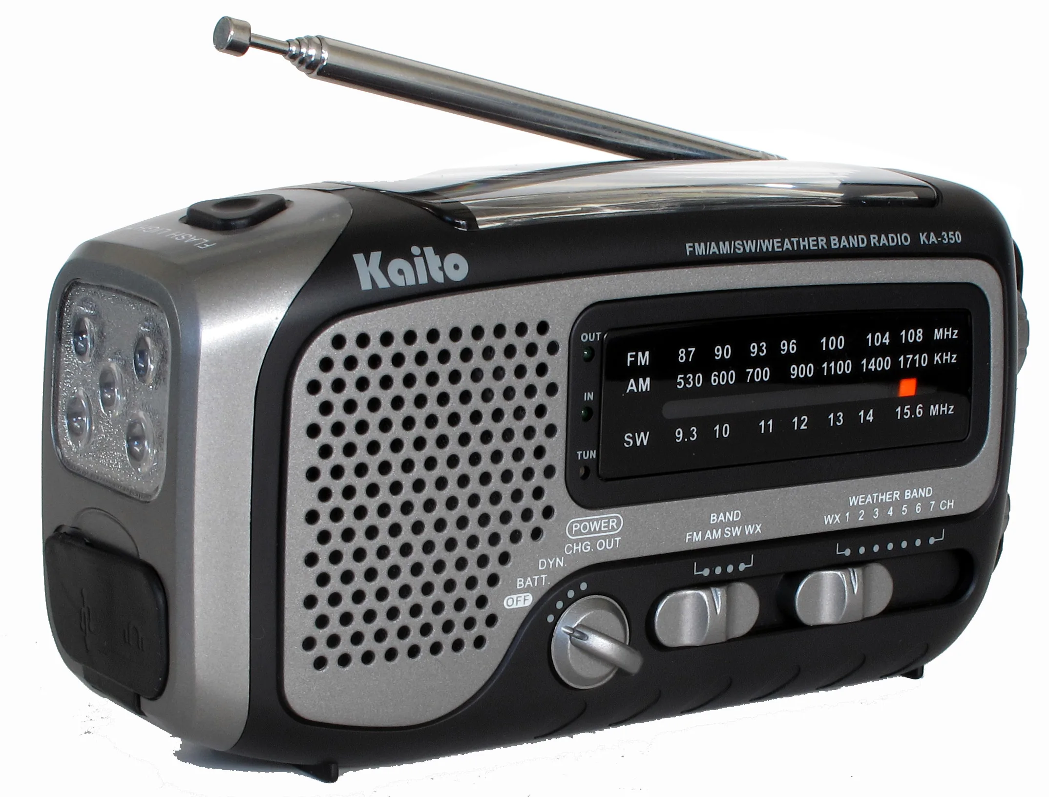 Kaito Emergency Radios & Wireless Mics Silver Voyager Trek Solar/Crank Am/Fm/Sw Noaa Weather