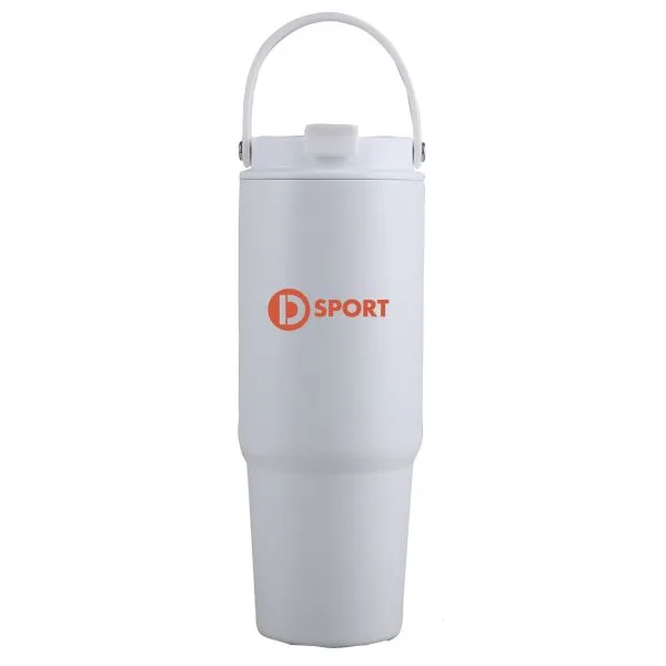 27 Oz. Siam Powder Coated Recycled Stainless Steel Tumbler w/Carrying Handle view 4