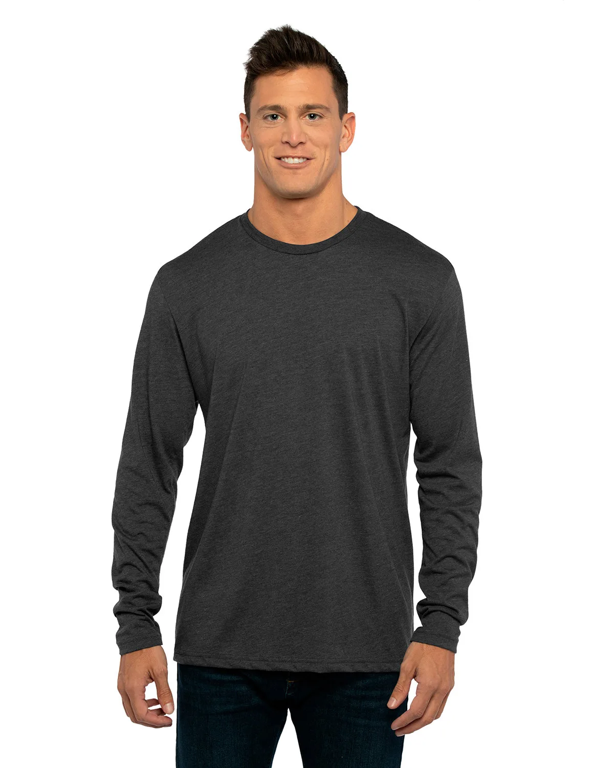 NEXT LEVEL APPAREL Men's Triblend Long-Sleeve Crew view 6