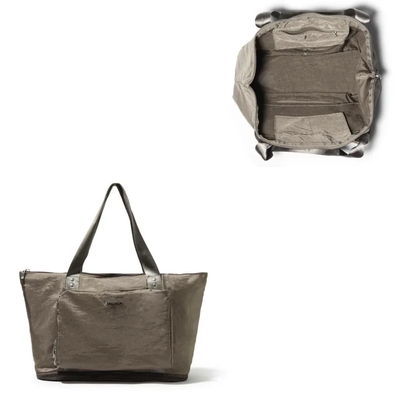 Baggallini Carryall Expandable Packable Tote Bag - Sterling Shimmer Gray