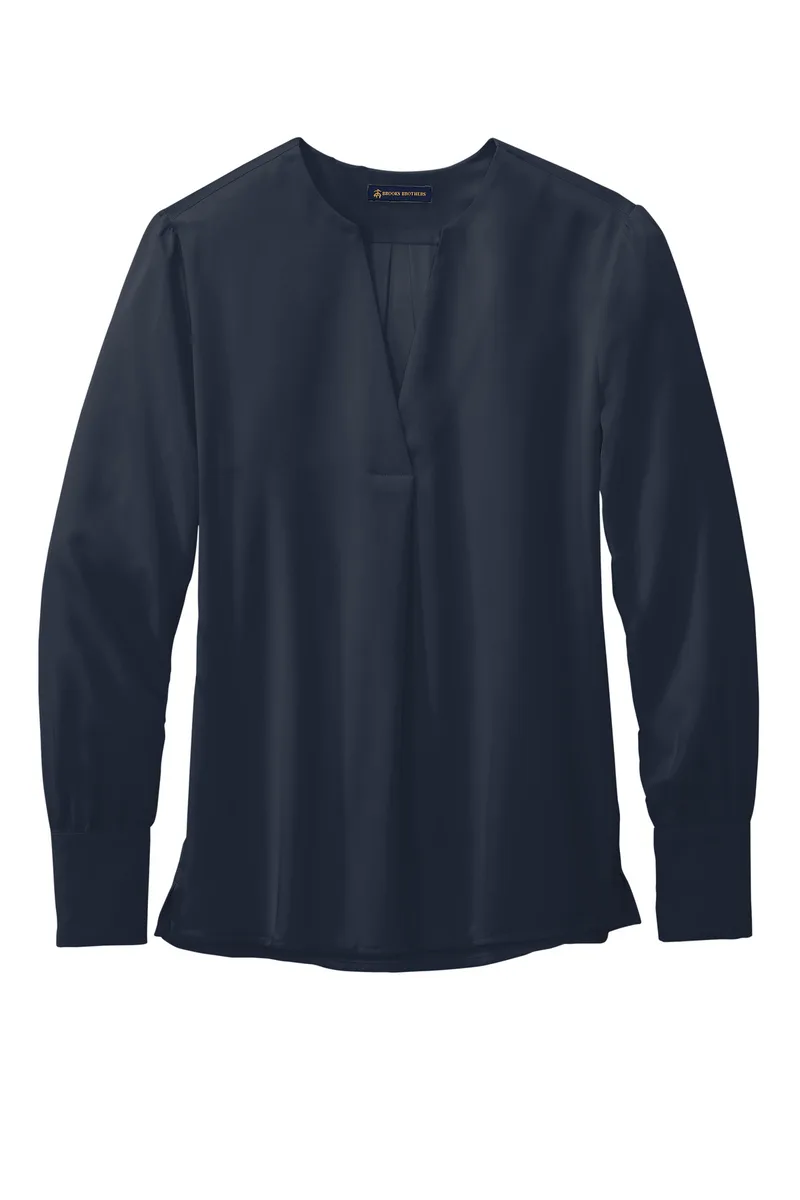Brooks Brothers® Women's Open-Neck Satin Blouse view 2