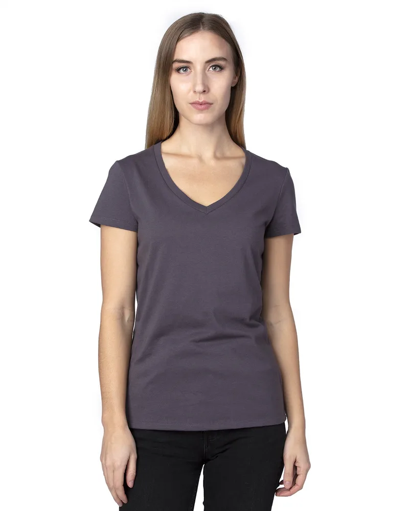 THREADFAST Ladies' Ultimate CVC V-Neck T-Shirt view 4