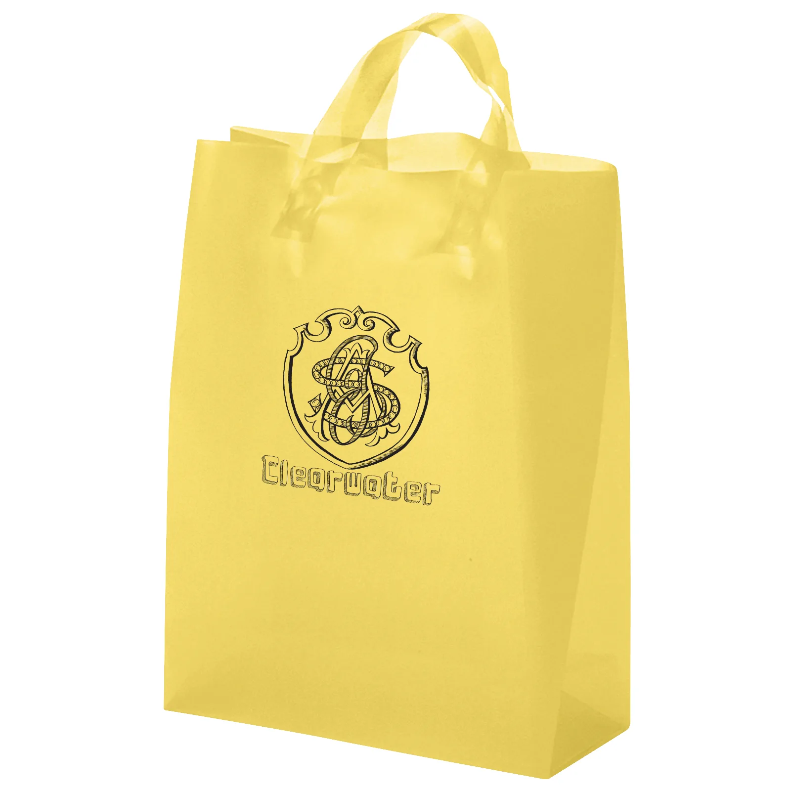 Zeus - Frosted Brite Shopper Bag - Flexo Ink Print (10" x 5" x 13")