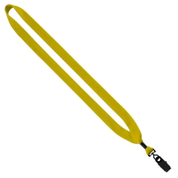 3/4" Cotton Lanyard with Metal Crimp & Bulldog Clip view 3