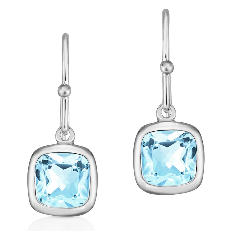 Jilco Inc Blue Topaz Earrings - 6.5x6.5mm