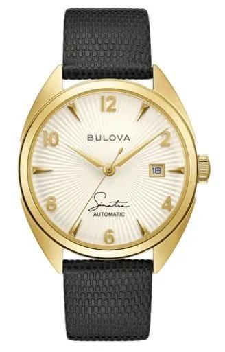Citizen® Bulova Frank Sinatra Men's Automatic Black Lizard Strap Watch