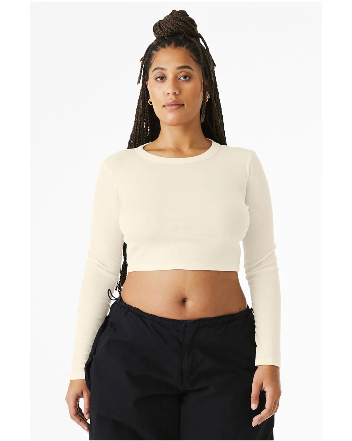 BELLA+CANVAS Ladies' Micro Ribbed Long Sleeve Baby T-Shirt view 2