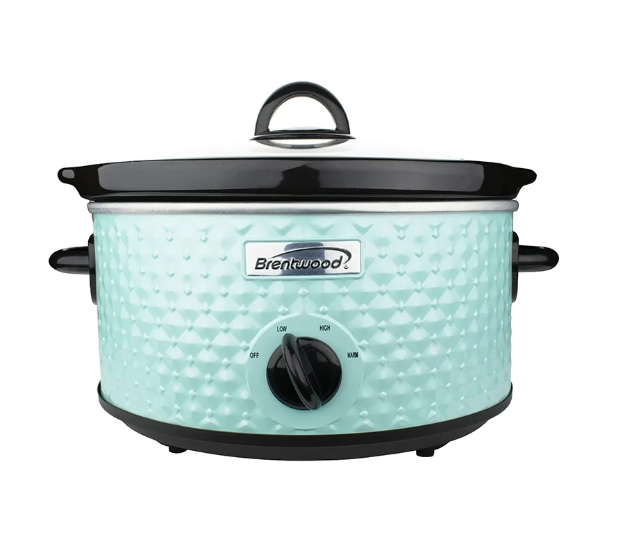 3.5 Quart Blue Diamond Pattern Slow Cooker