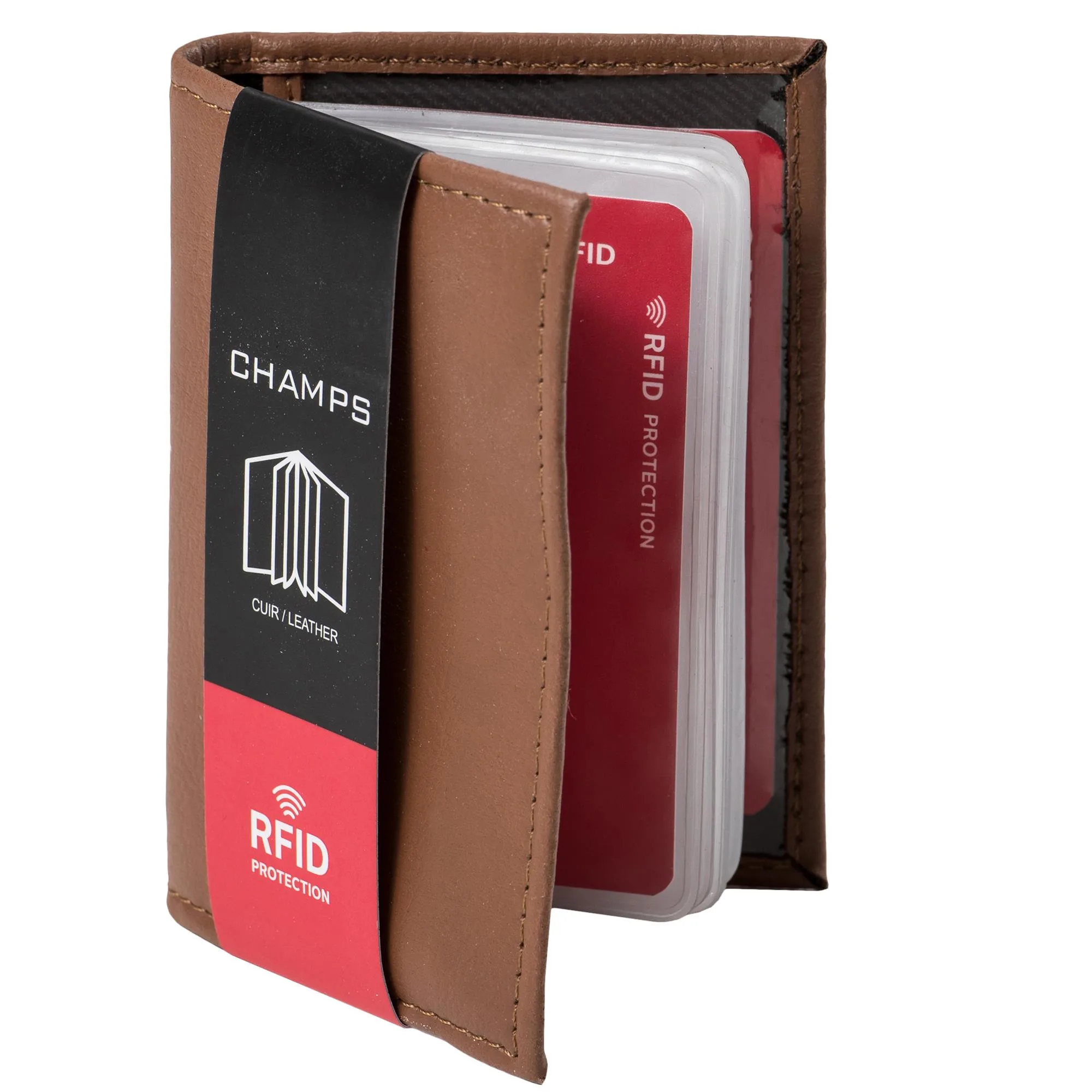 Champs Luggage Tan Double Card/Id Holder Size 4"X5"X1.5"