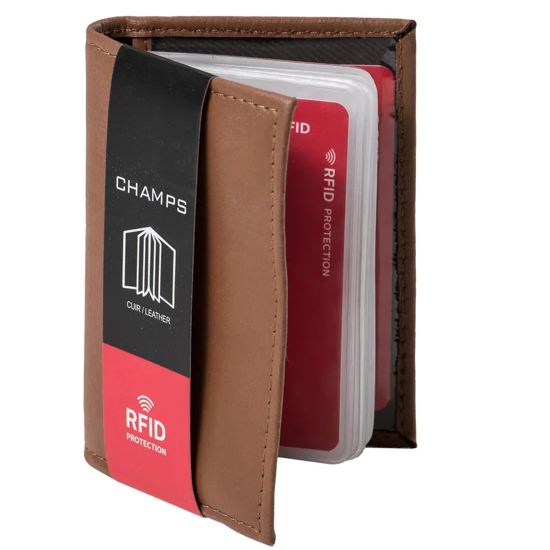 Champs Luggage Tan Double Card/Id Holder Size 4"X5"X1.5"