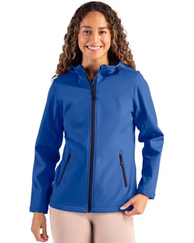 Clique Tempo Recycled Stretch Softshell Womens Hooded Jacket view 3