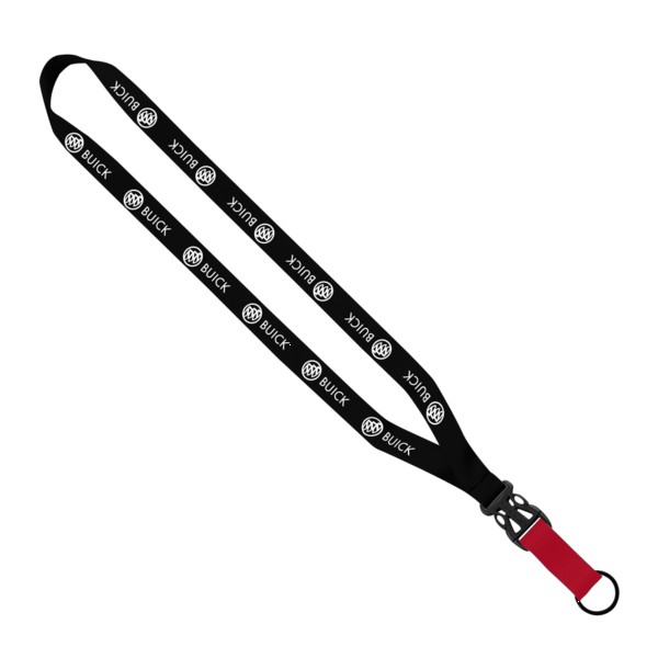 3/4" Multi-Color Polyester Lanyard with Slide Buckle Release & Split-Ring