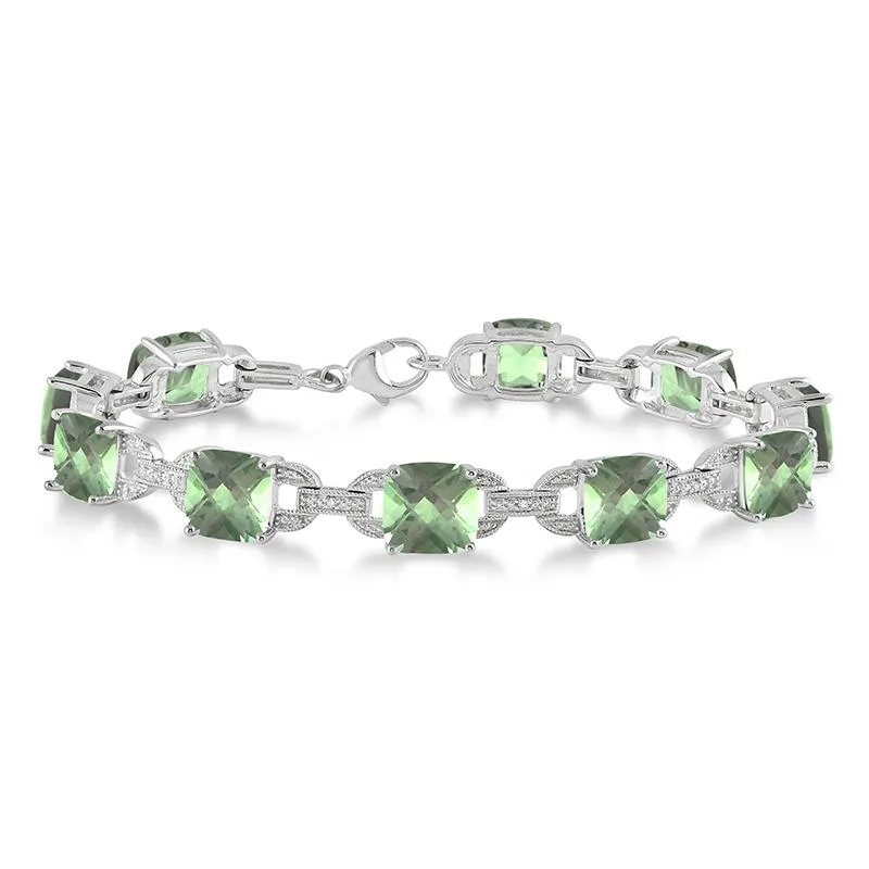 Jilco Inc Green Amethyst & Diamond Bracelet