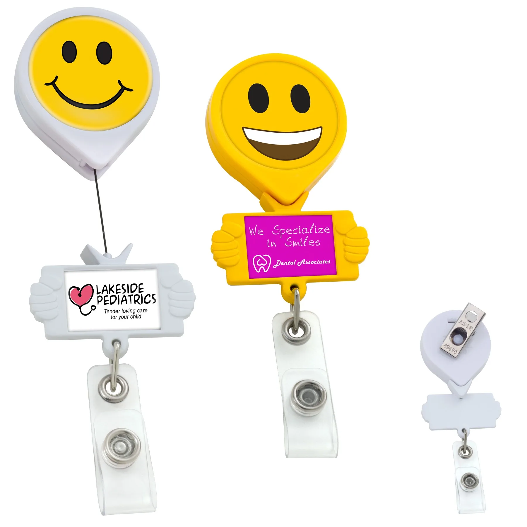 Smiley Hands Retractable Badge Reel