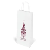 Vino - White Shopper - Flexo Ink Print (5 1/2" x 3 1/2" x 13") — 1 Location