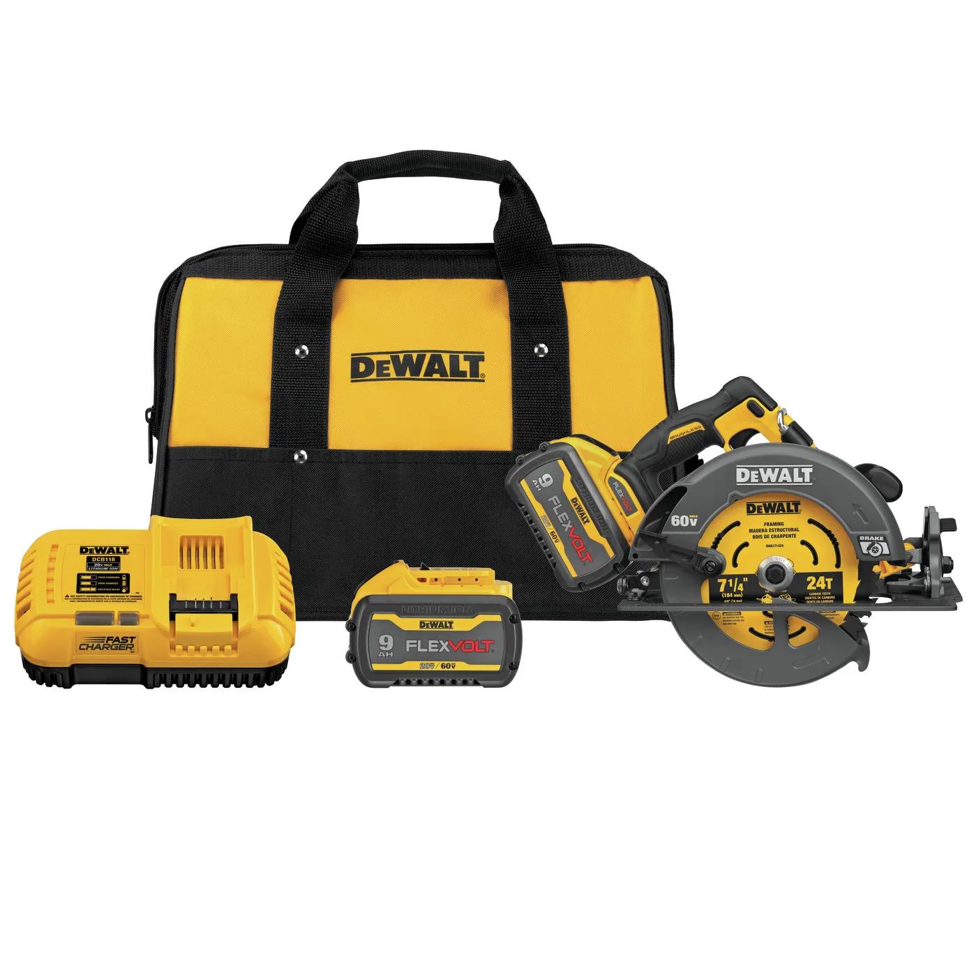 DeWalt Flexvolt 60V Max 7.25" Circular Saw Kit W/ 2 Batteries