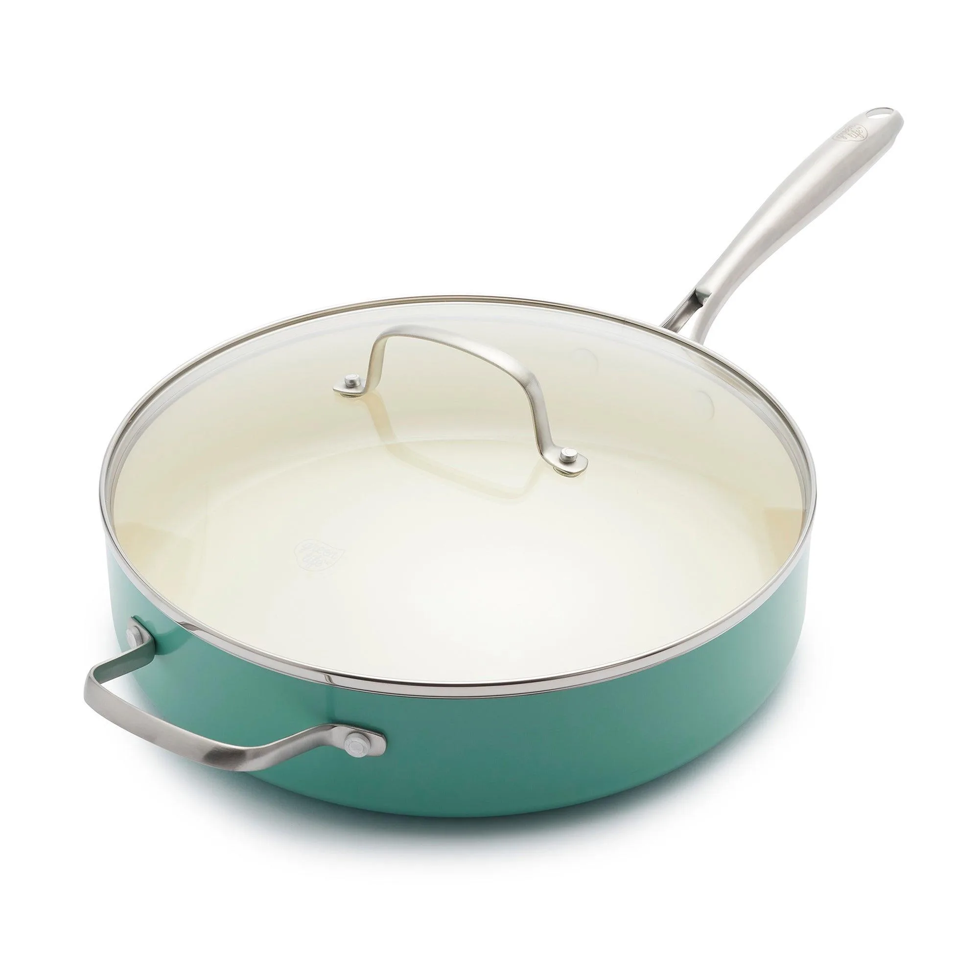 GreenLife Artisan Healthy Turquoise Ceramic Nonstick 5 Qt. Saute Pan