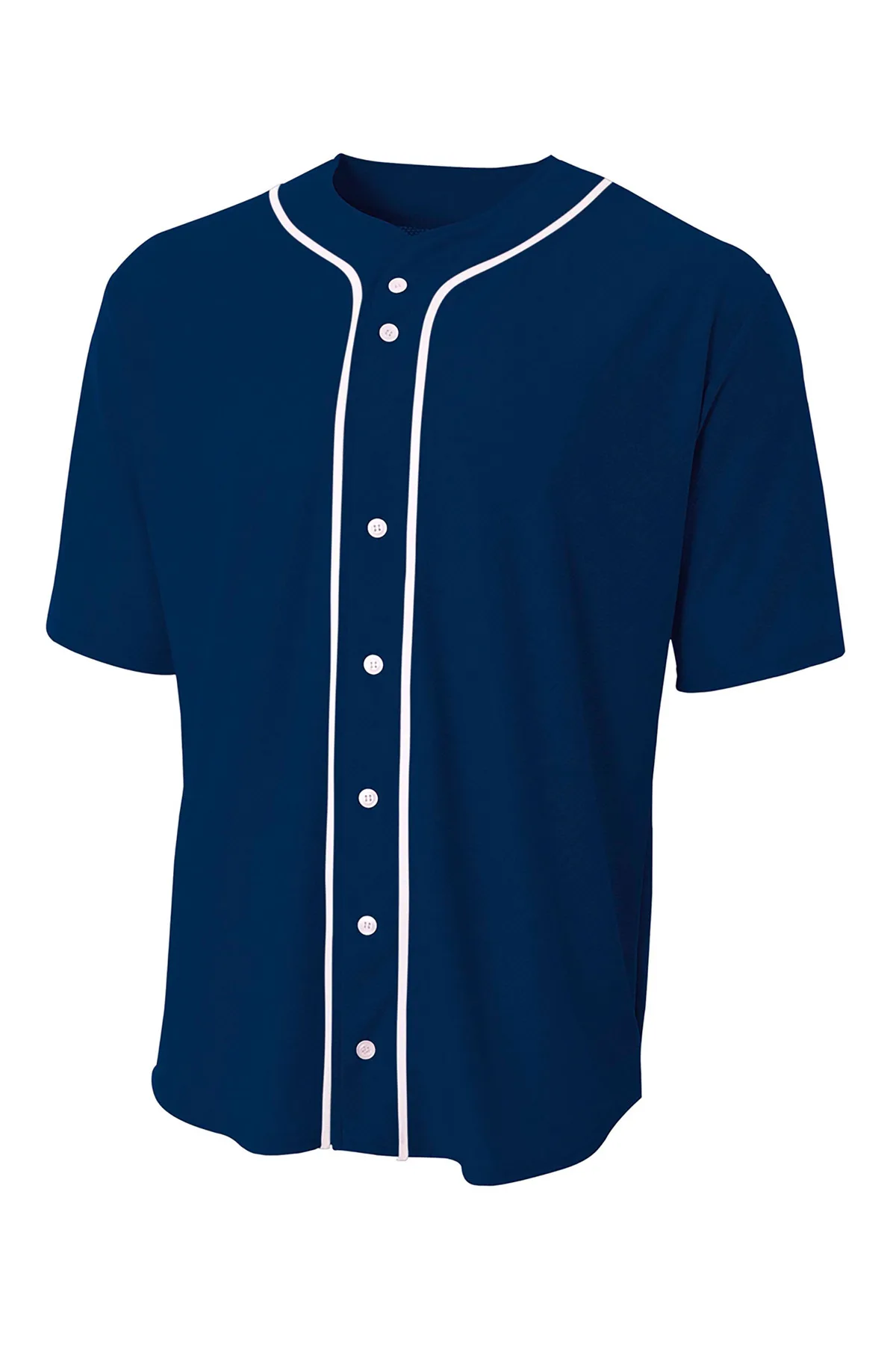 A4 Short Sleeve Full-Button Baseball Top view 3