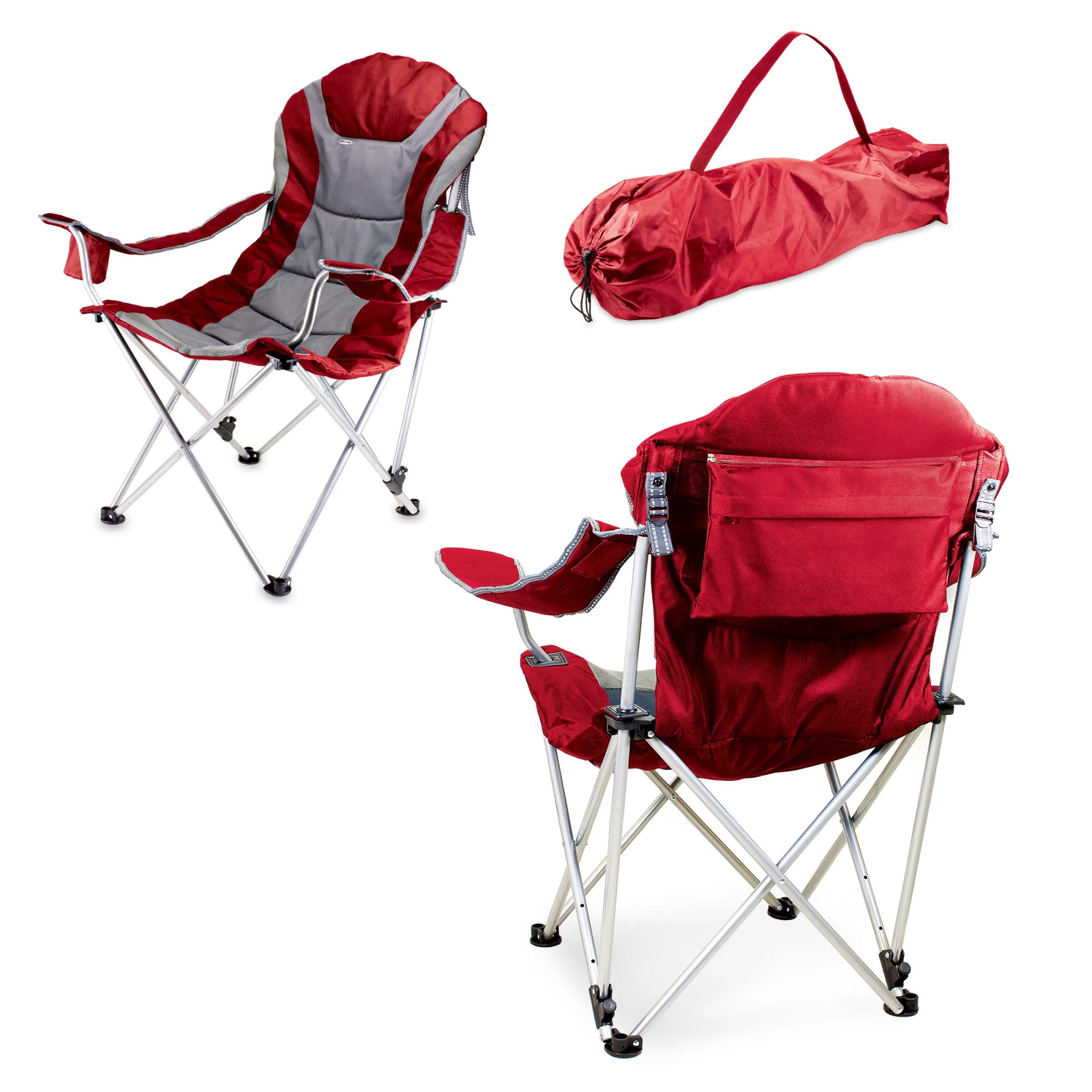 Oniva Reclining Camp Chair W/ Carry Bag Dark Red