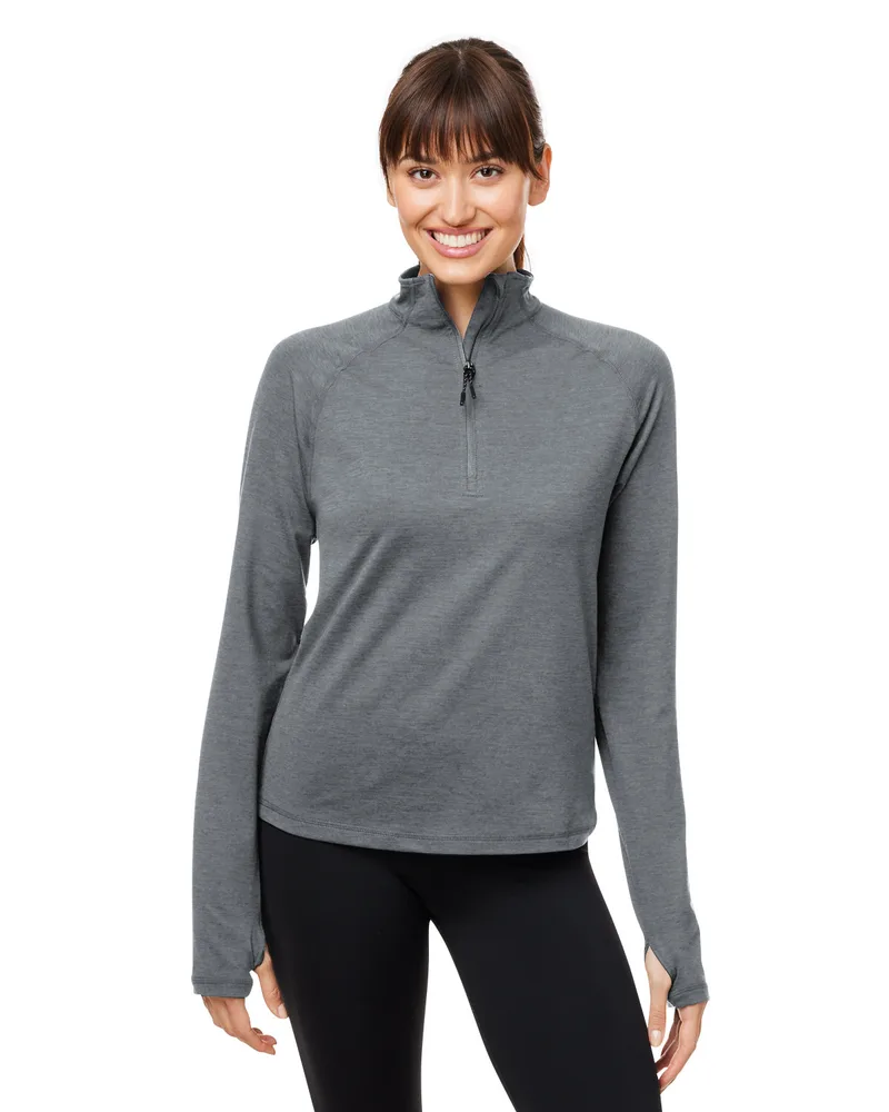 GLYDER LLC Ladies' Marbled Jersey Fairway Quarter-Zip view 3
