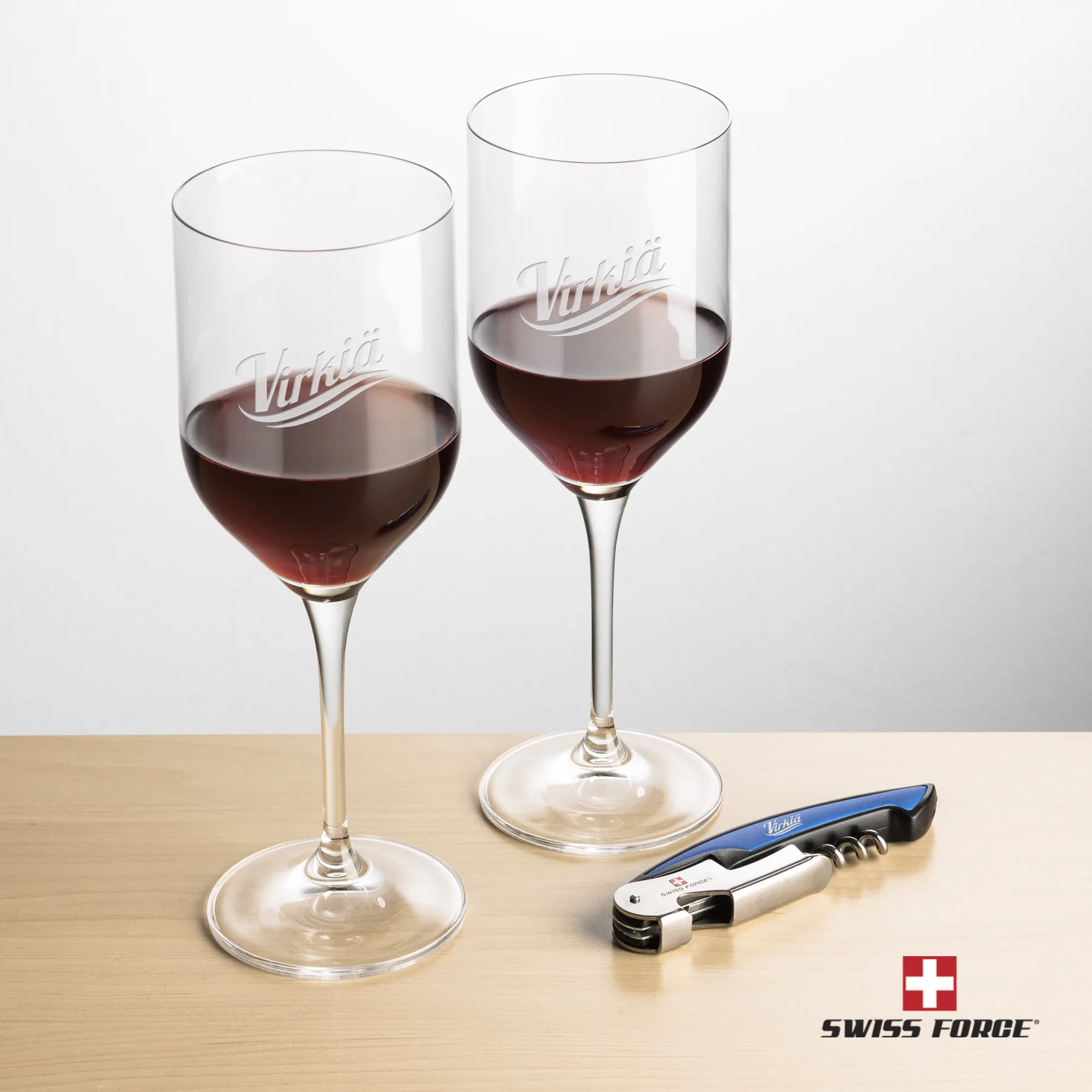Impressive Wine Set, Laser Engraving, Blue