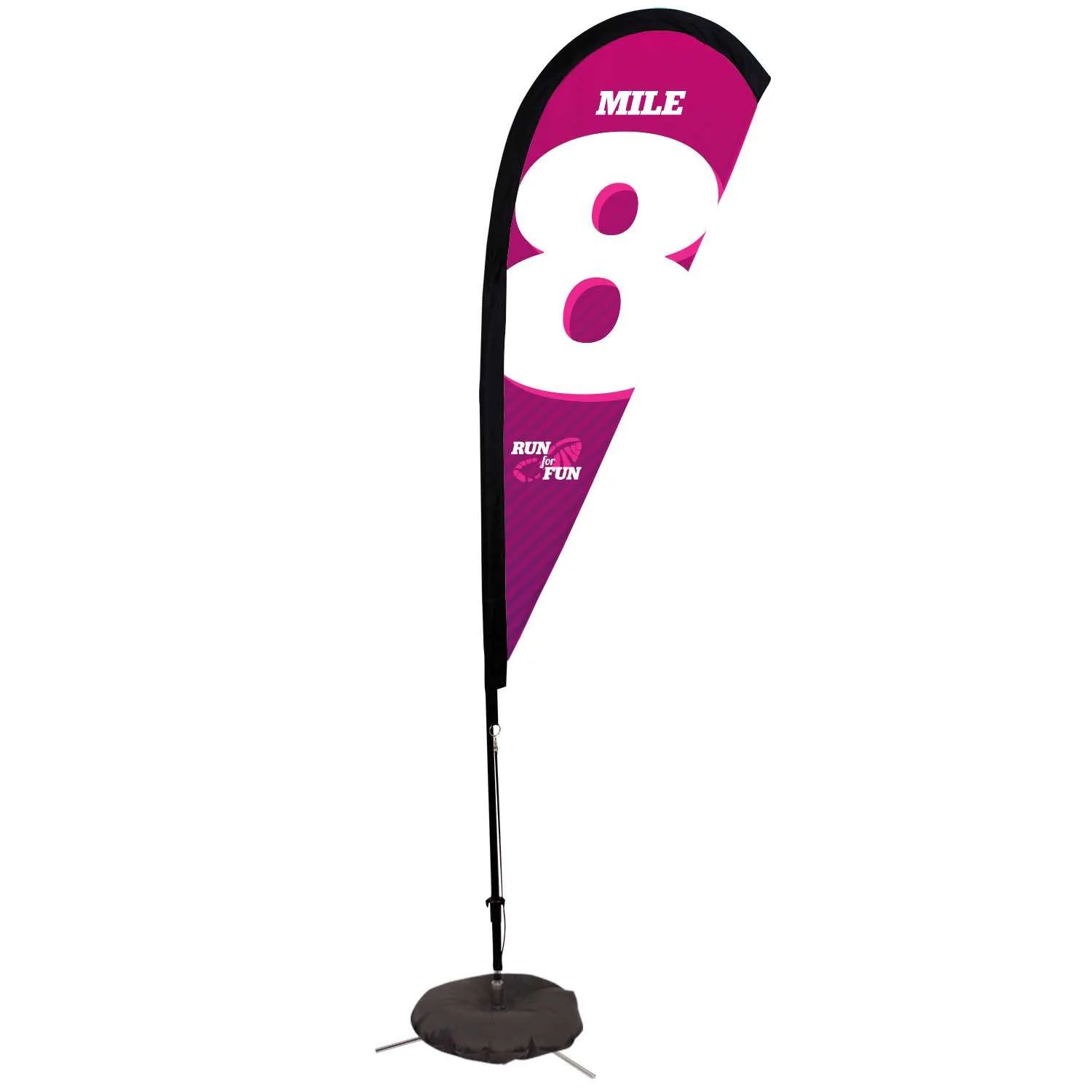 6' Premium Teardrop Sail Sign Flag, 1-Sided, Scissor Base