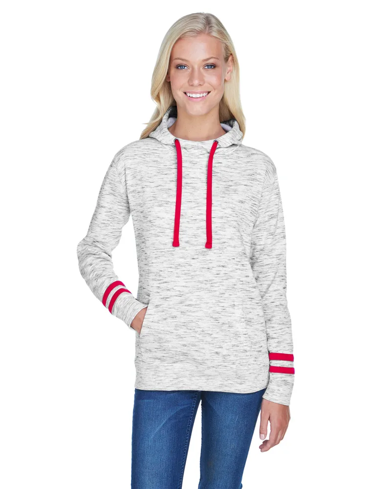 J AMERICA Ladies' Melange Scuba Neck Sweatshirt view 3