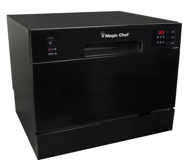 Magic Chef 6 Place Setting Countertop Dishwasher - Black