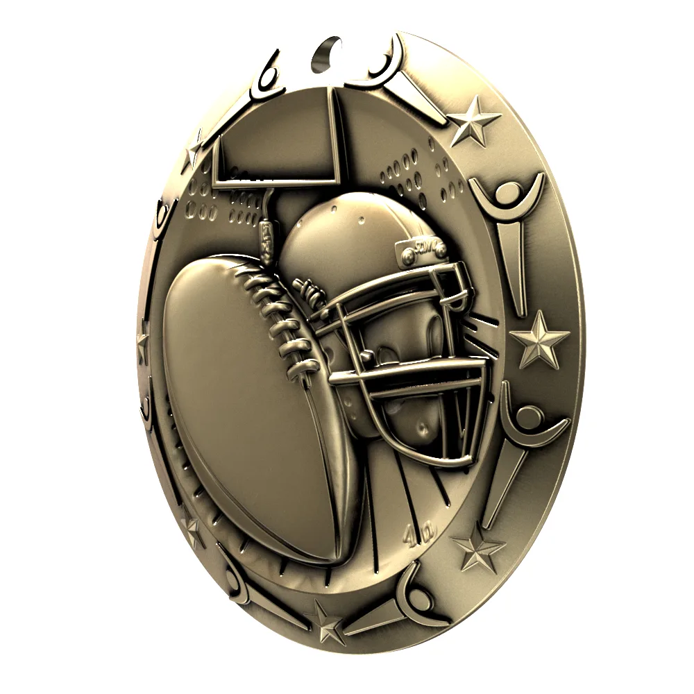 Antique Football World Class Medallion (3") view 3