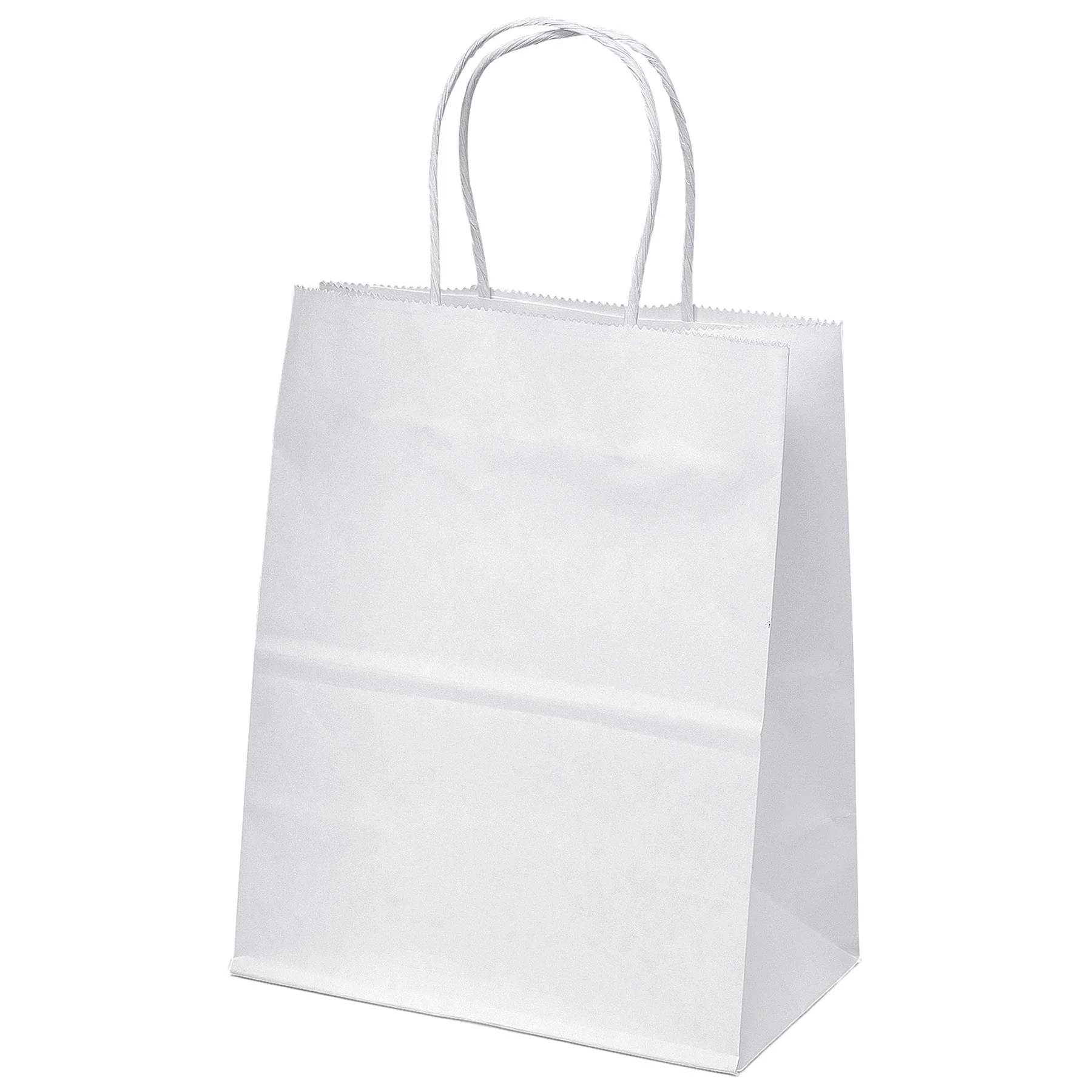 Mini - White Shopper - Flexo Ink Print (8" x 4 1/2" x 10 3/4")