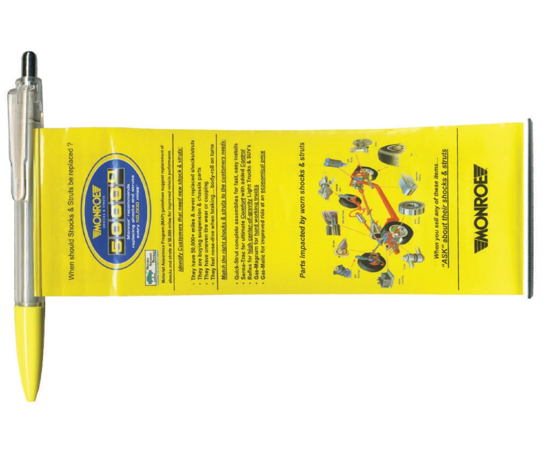 Banner Pen w/Clear Flat Clip & Chrome Plunger view 2