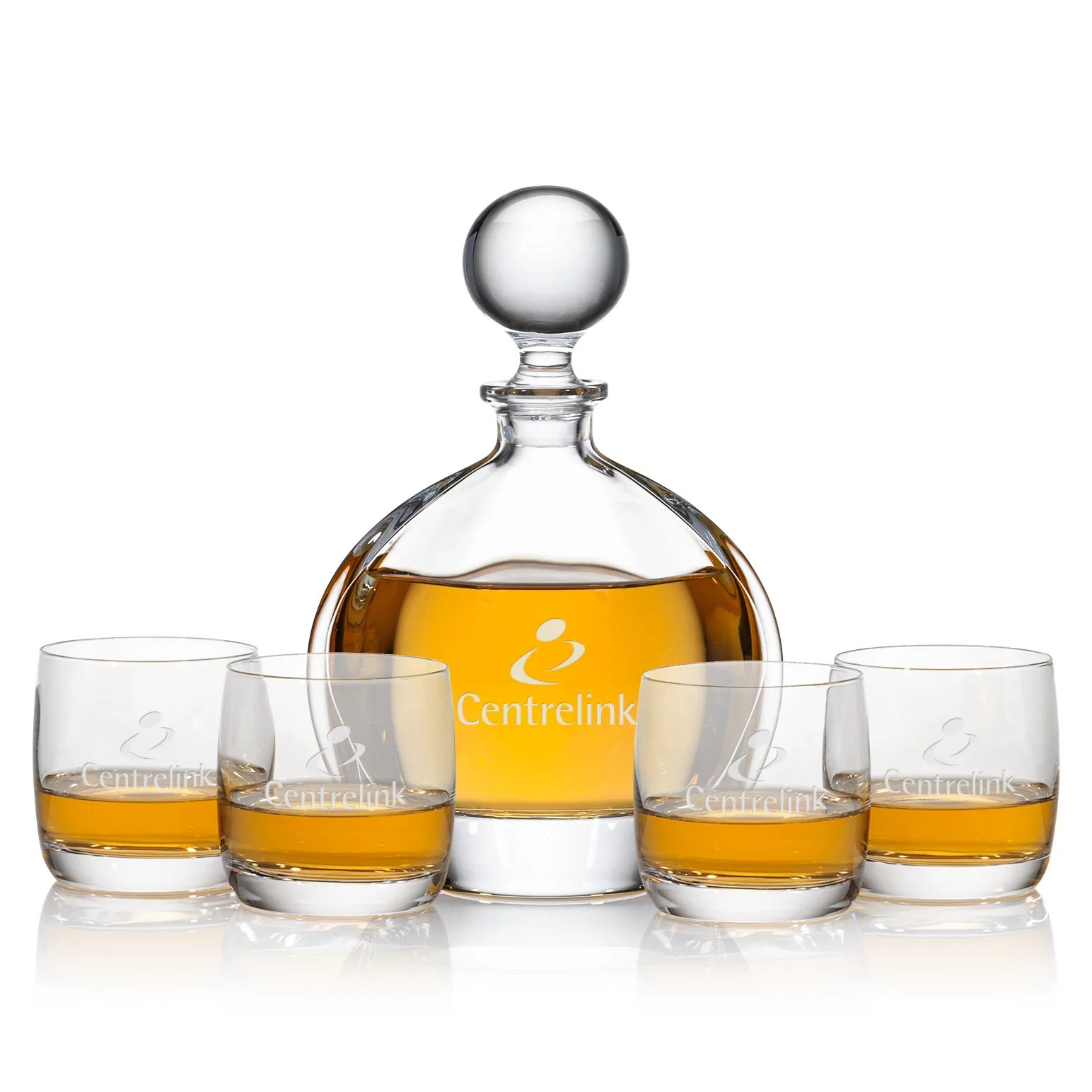 Decanter Set, Deep Etch, Decanter & 4 OTR