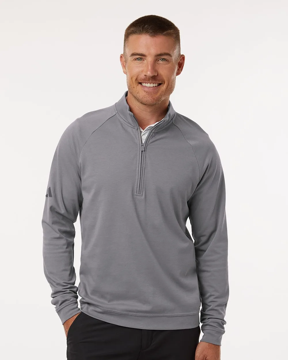 Adidas® Men's Club Quarter-Zip Pullover Sweater view 2