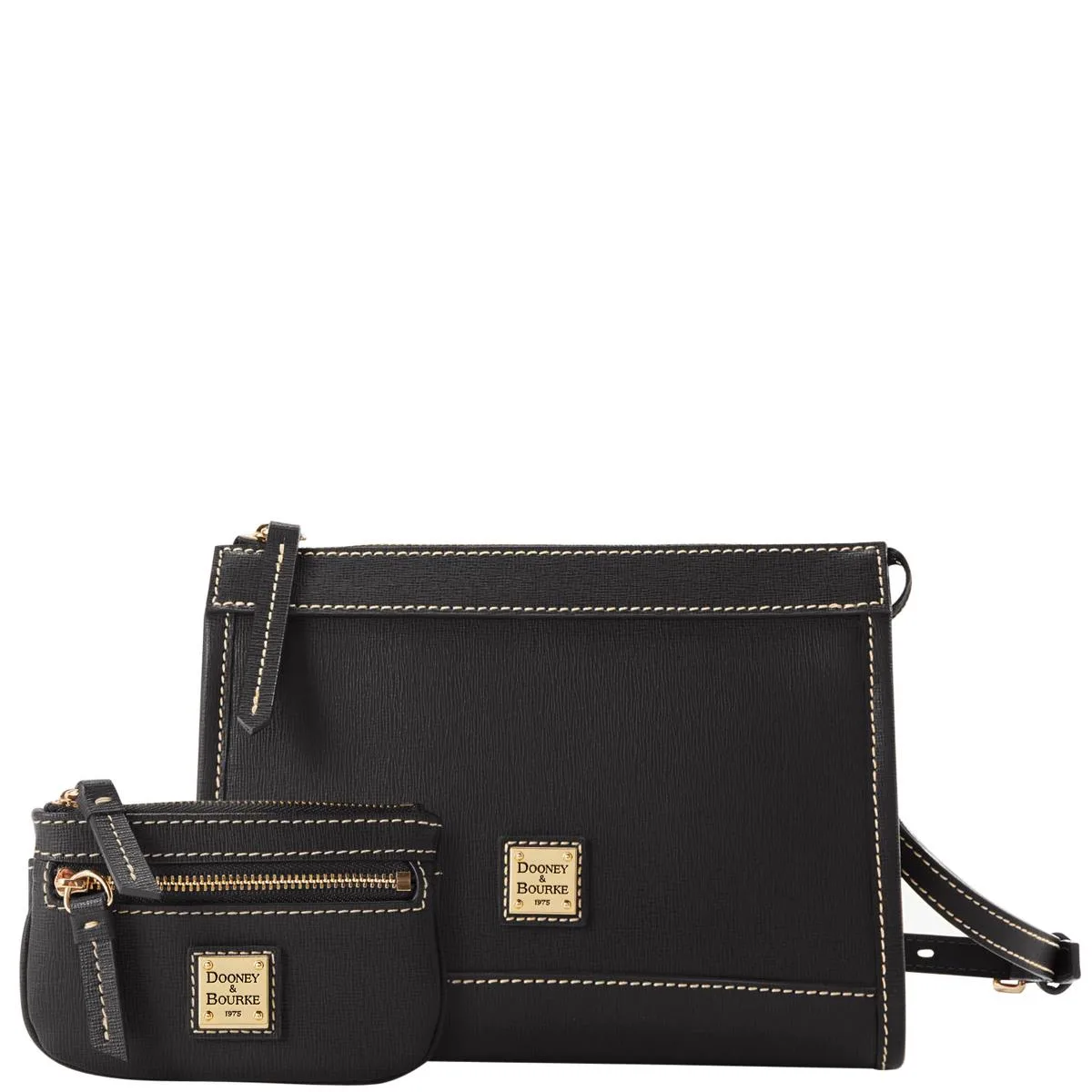 Dooney & Bourke Black Saffiano Zip Crossbody w/Small Coin Case