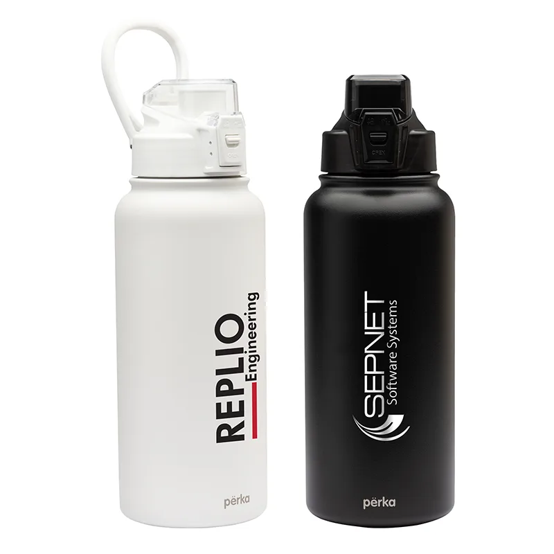Perka Rex 32 oz. Double Wall, Stainless Steel Water Bottle — Black