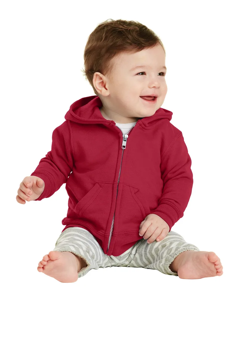 Port & Co™ Infant Core Fleece Full-Zip Hooded Sweatshirt.