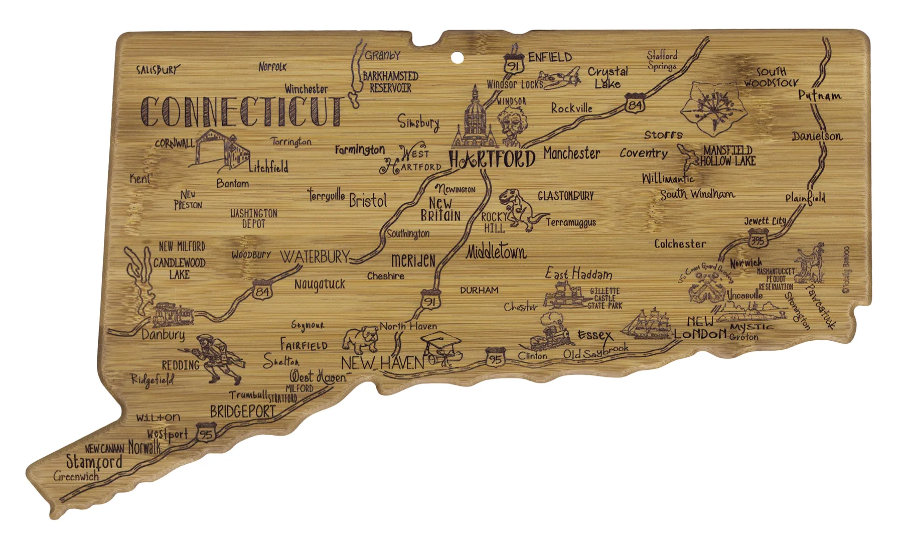 Destination Connecticut Cutting & Serving Board