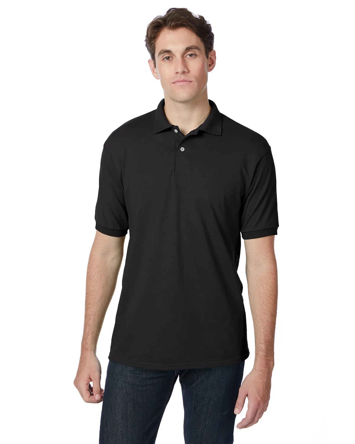 Hanes Printables Adult EcoSmart® Jersey Knit Polo view 2