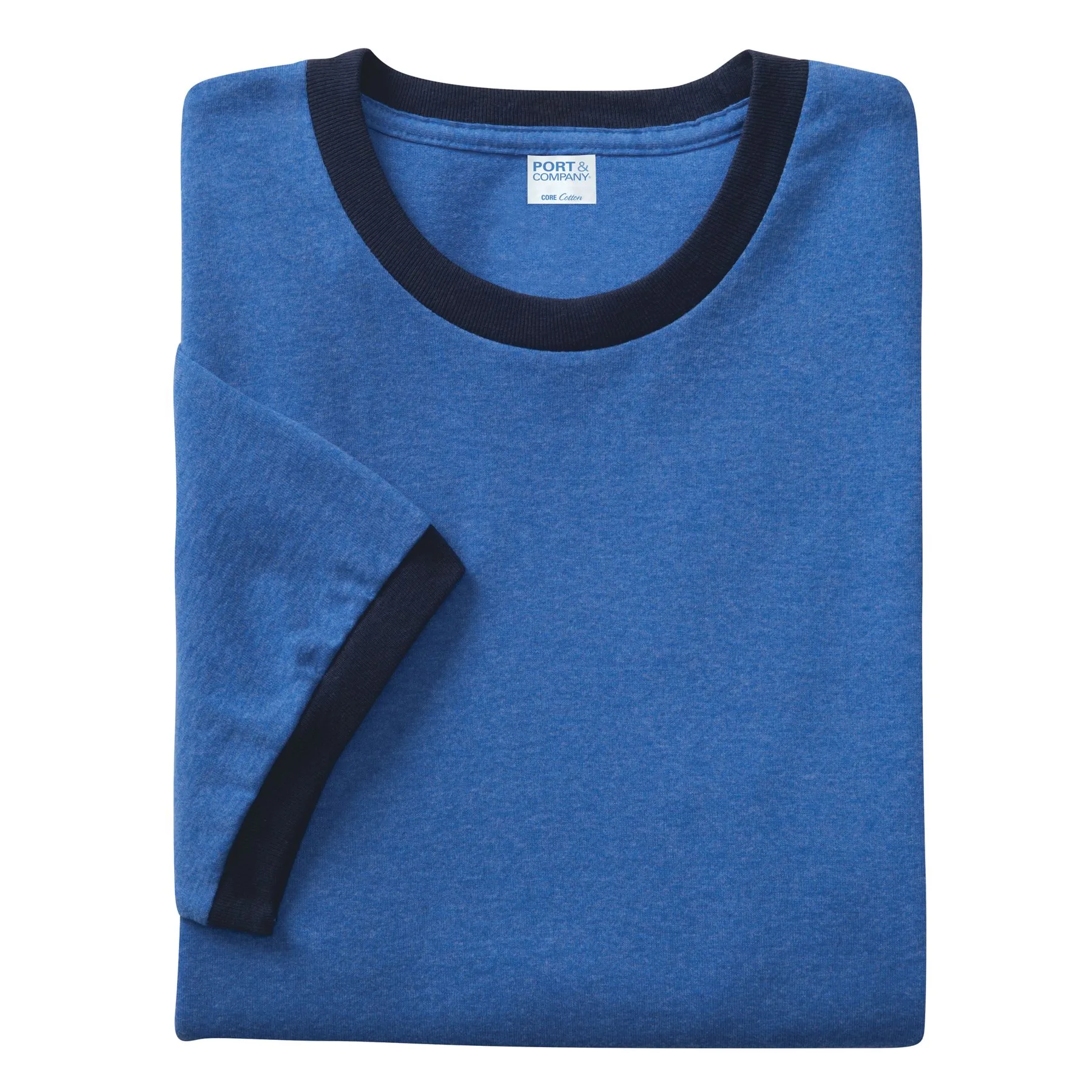 Heather Royal Blue/Navy Blue Blank Fold View