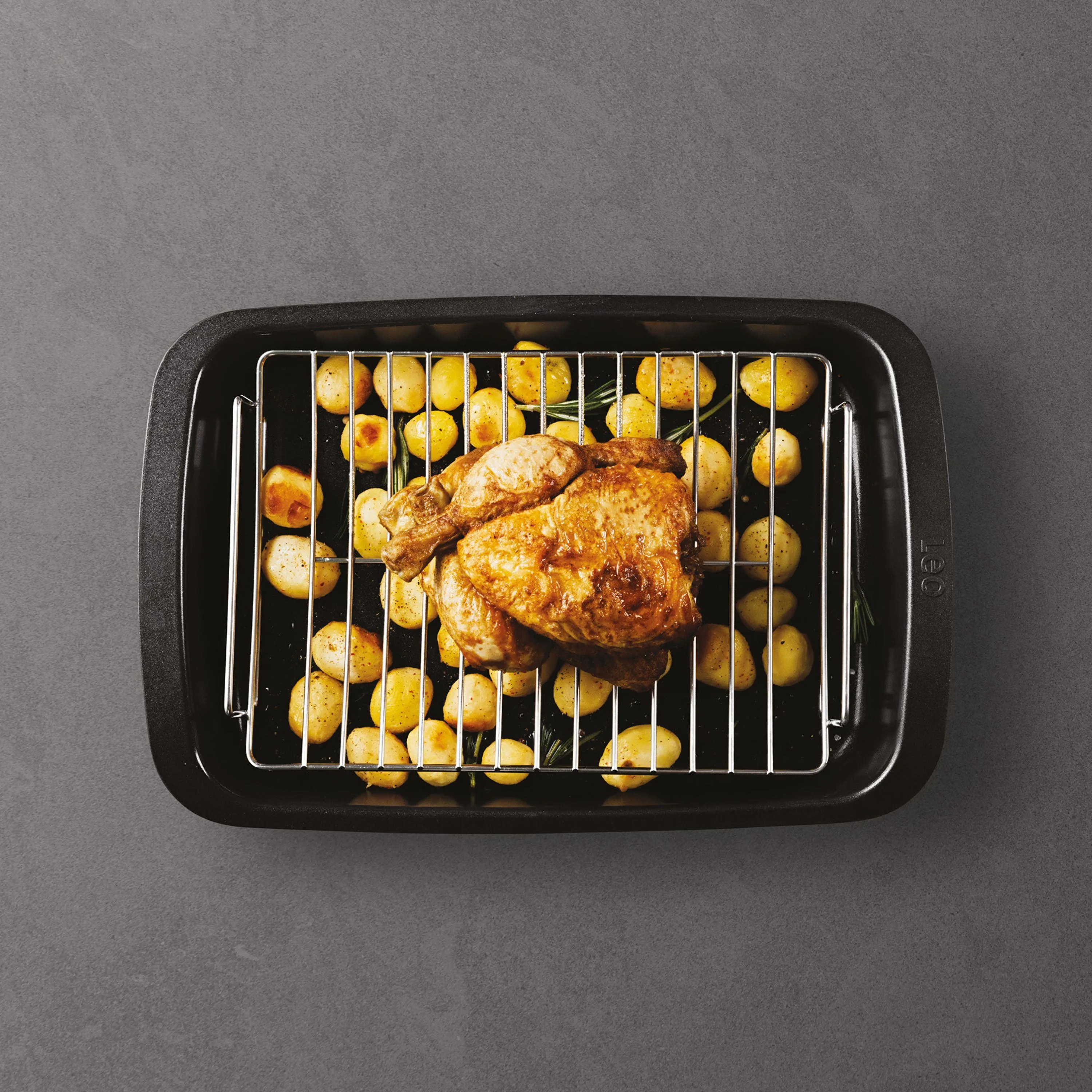 BergHoff Leo Graphite Roaster & Removable Rack Ns, Recyled Alum