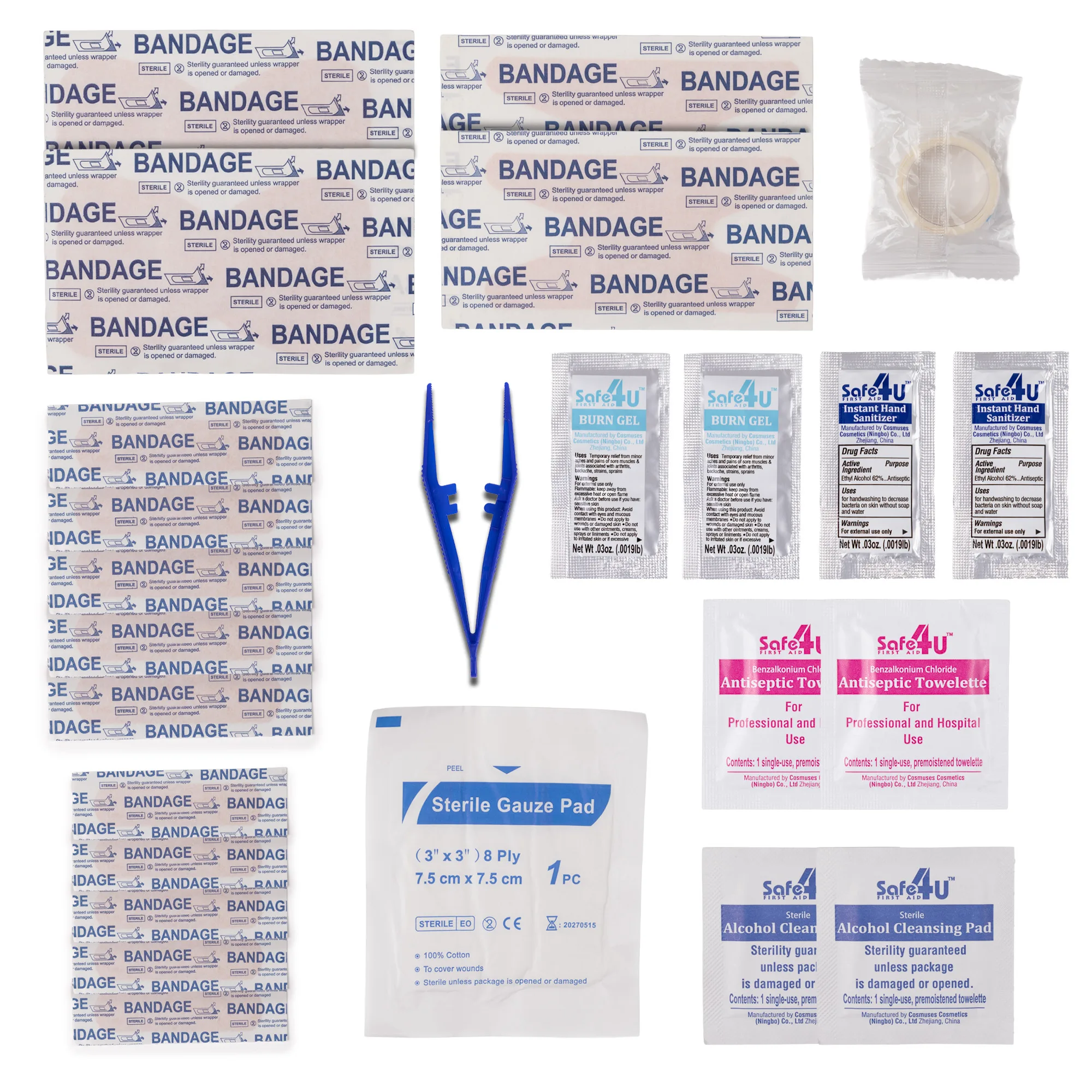 25pc Medium First Aid Kit in Press-Open Case view 7