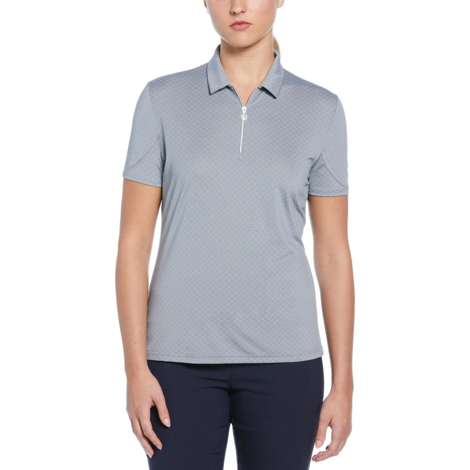 Callaway® All Over Stitched Moisture Wicking Women's Chev Polo Shirt with Custom Logo view 2