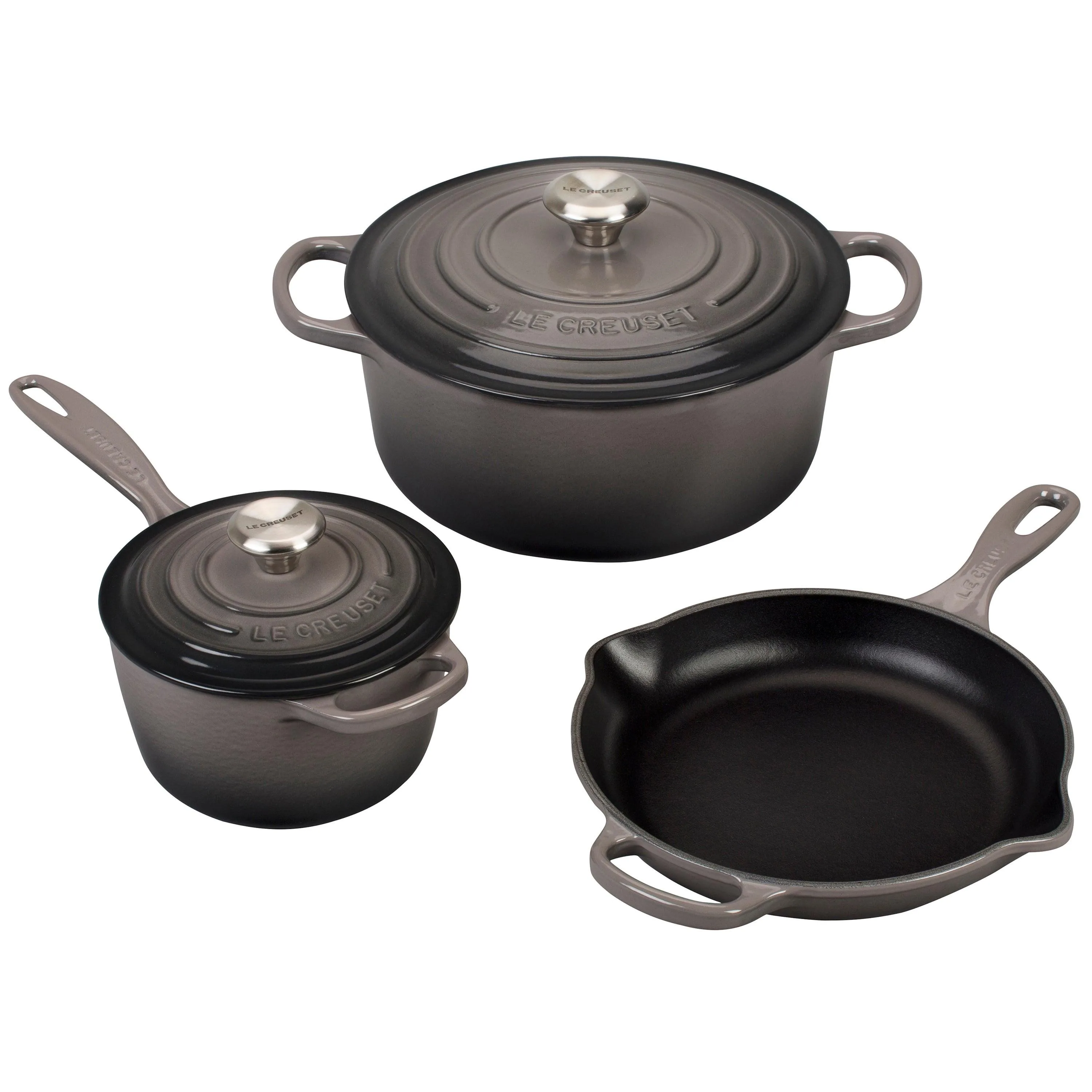 Le Creuset 5Pc Signature Cast Iron Cookware Set Oyster
