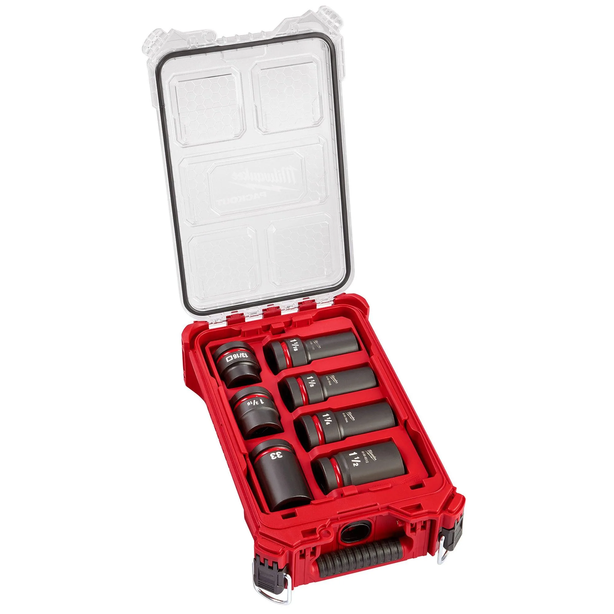 Milwaukee Shockwave Impact Duty 1" Drive 7Pc Mm & Sae Wheel Service Socket Packout Set