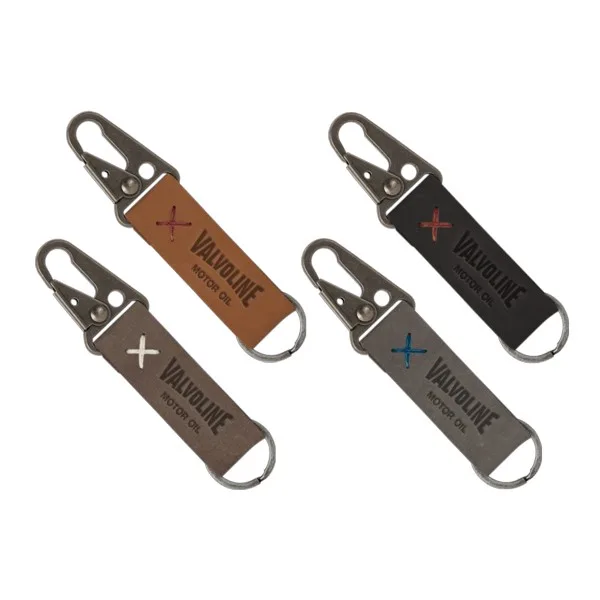 Busker Leather Keychain with Antique Nickel Carabiner