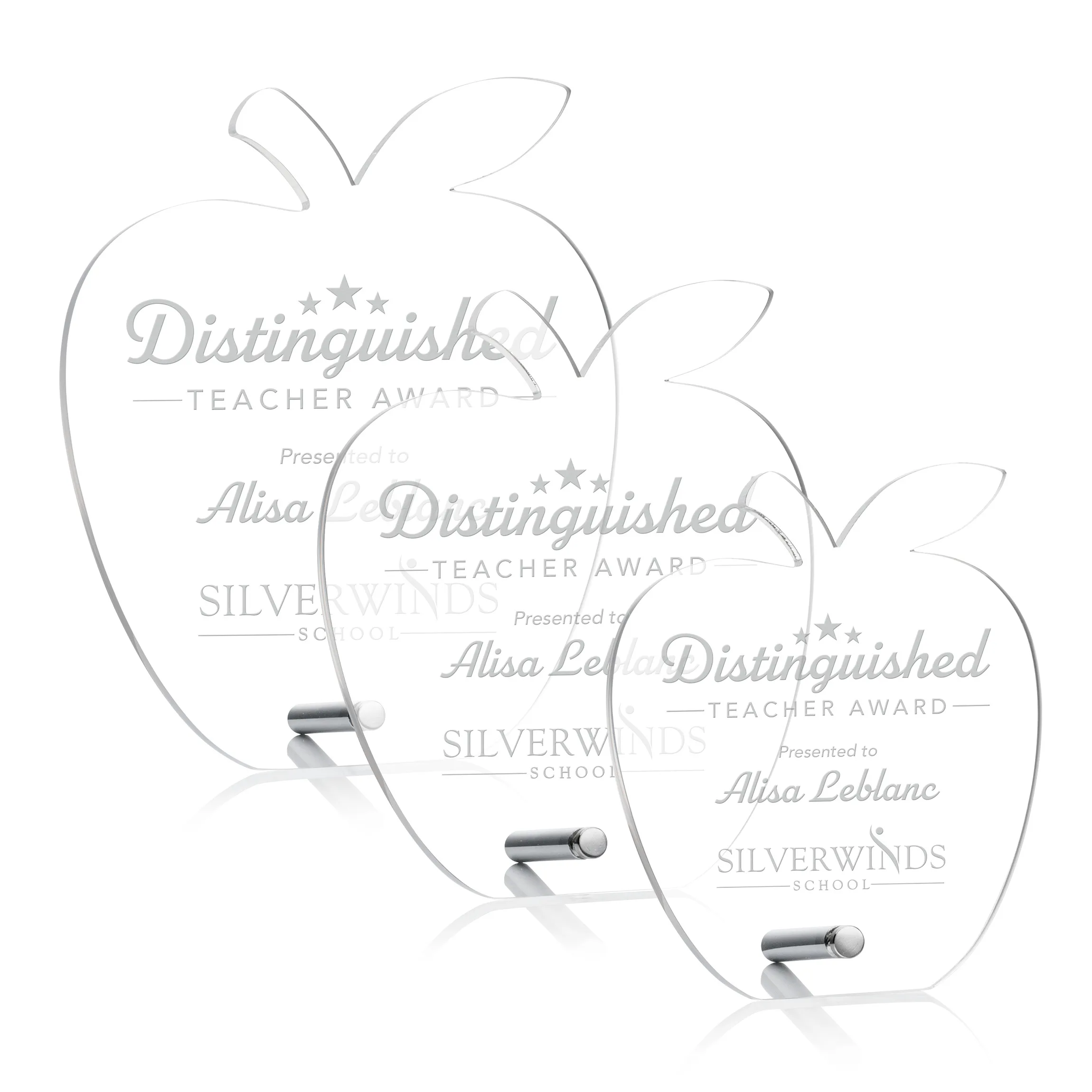 Laser Engraving, Silver, Apple