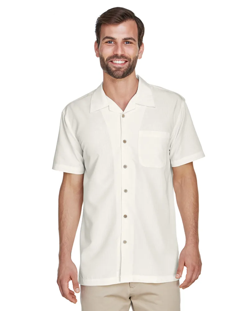 Harriton Men's Barbados Textured Camp Shirt view 3