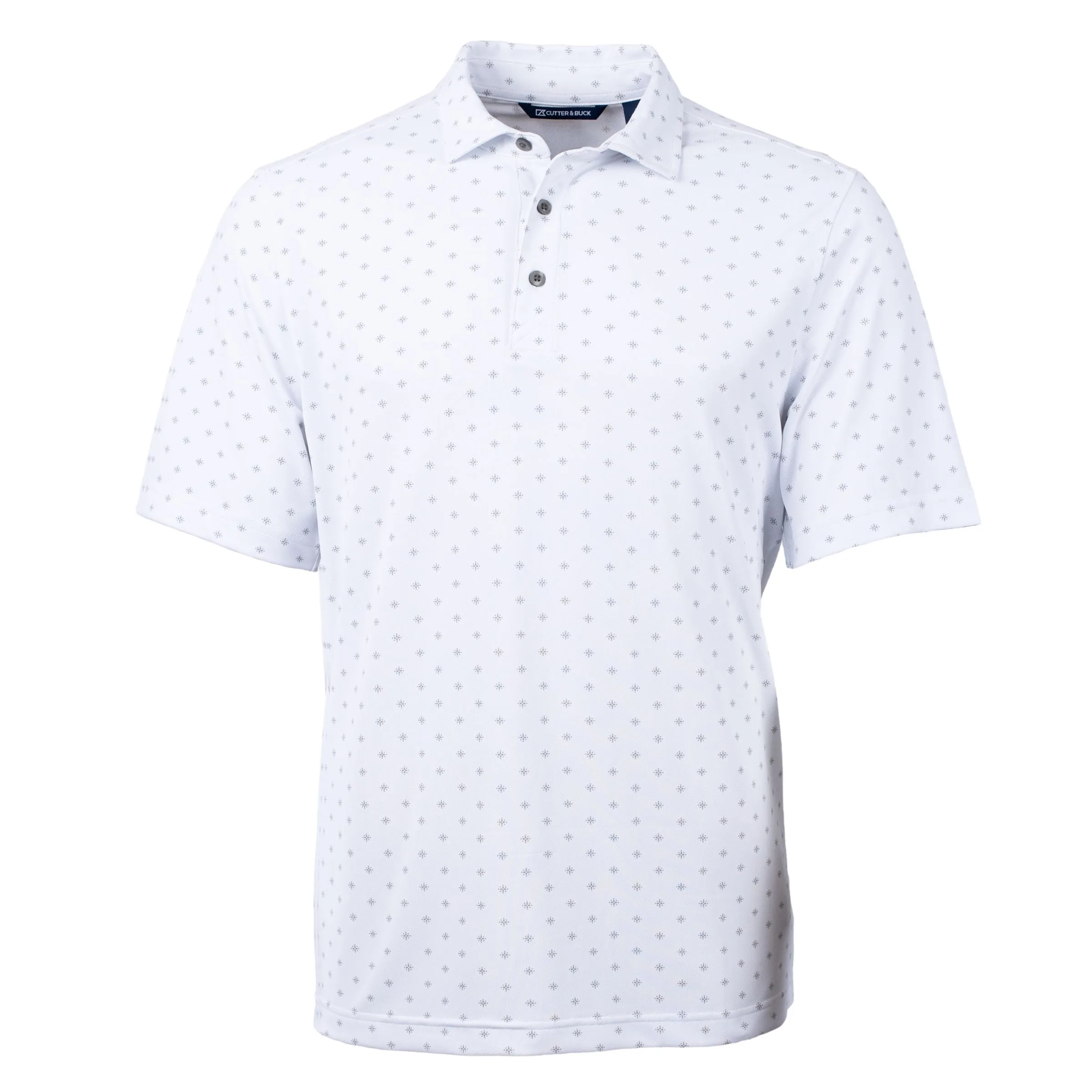 Cutter & Buck Virtue Eco Pique Tile Print Recycled Mens Big & Tall Polo view 3