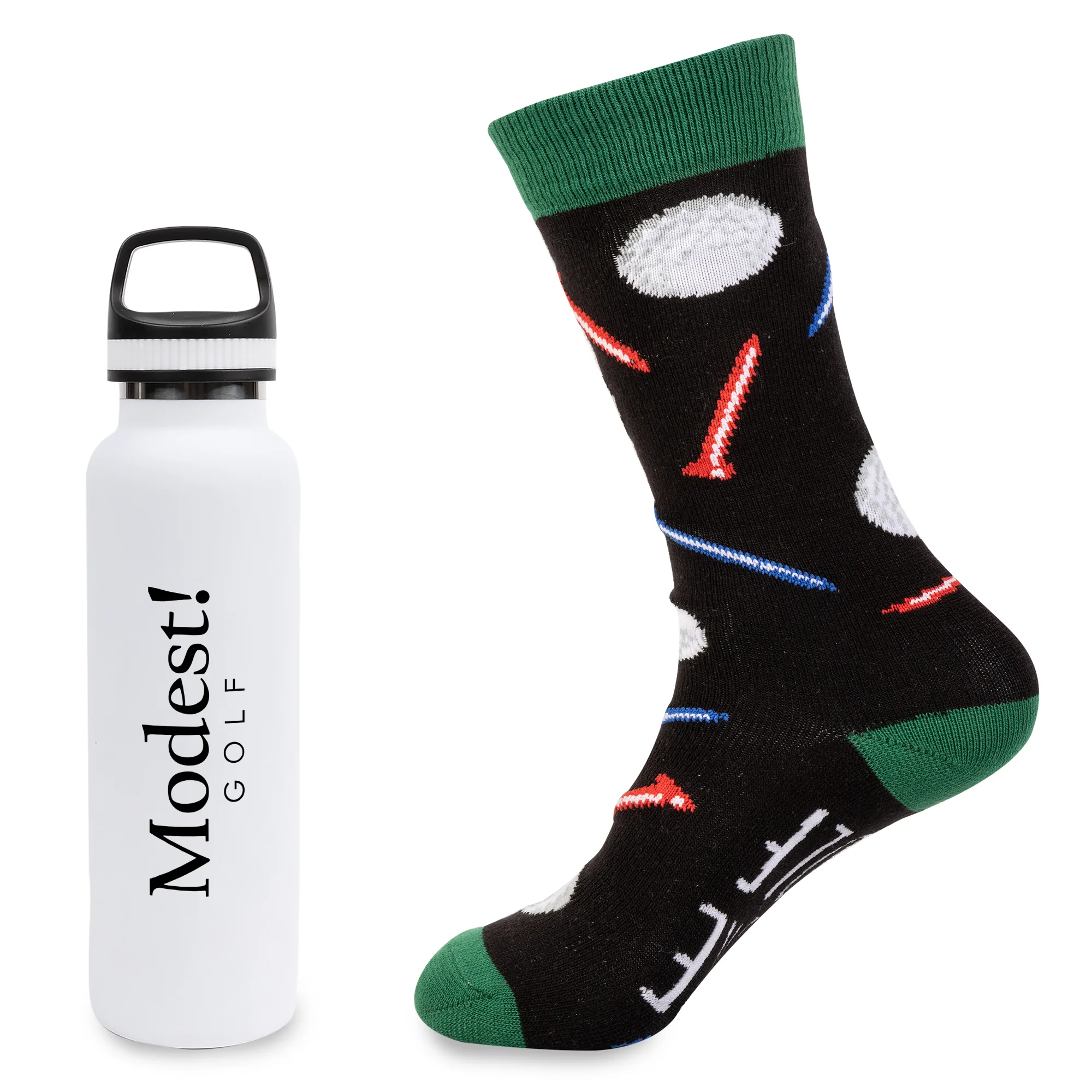 Less Work, More Golf Gift Set w/20 Oz, Stainless Steel Insulated Bottle & Socks view 4